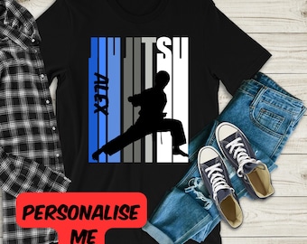 Boys Personalized Jiu Jitsu Shirt - Boys T-Shirt For Martial Arts Kids Customized with Name, Sports TShirts, Jiu-Jitsu gifts for Kids