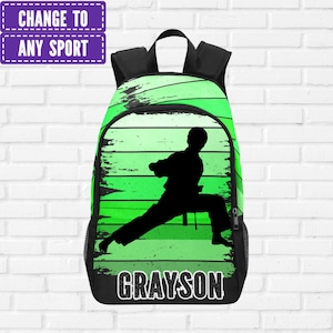 Joli sac ninja personnalisé pour garçons noirs, sac à dos de karaté personnalisé pour l'école, sac à dos personnalisé pour garçons de karaté noirs, sac ninja pour enfants