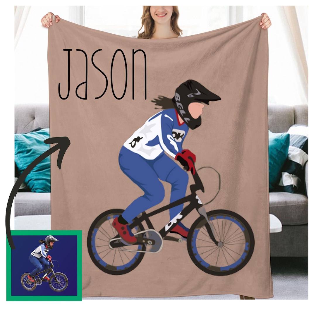 For Him Biker Husband To Wife Behind Me On My Bike Fleece Blanket Sherpa Custom Name/Text