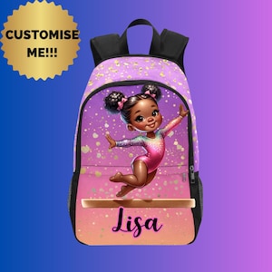 Sac de gymnastique personnalisé pour fille - Sac à dos de gymnastique pour enfant - Cadeau personnalisé pour gymnaste - Sac de gymnastique personnalisé pour fille