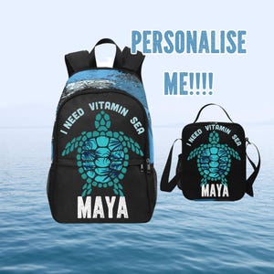 Sac à dos tortues drôles pour garçons ou filles, sacs tortues personnalisés pour l'école avec nom, sacs à dos tortues, cadeaux pour enfants tortues,