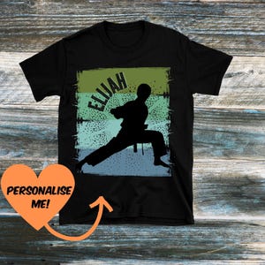 Retro Tekwondo Boys Retro Personalized Birthday TShirt - Boys Taekwondo Shirt Fully Customized With Name - Birthday Tee For Martial Arts