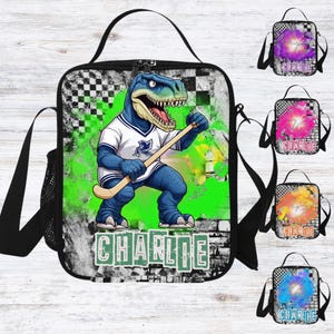 Boîte à lunch hockey sur glace pour garçons, sac à lunch personnalisé avec nom pour garçons, cadeaux hockey, hockey sur glace garçons