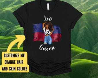 Personalized Afro Haitian Zodiac Shirt, Customized TShirt for African Haitian Women, Astrology TShirt for Haitian Women, Cute Gift for Haiti