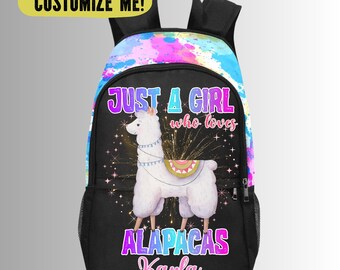 Just A Girl Who Loves Alpacas Backpack for Kids