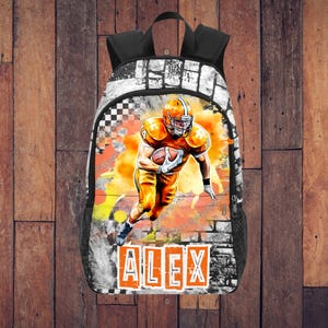 Sacs à dos de football personnalisés pour garçons avec nom, cadeaux pour joueurs de football américain pour adolescents ou jeunes enfants, sacs pour garçons pour joueurs de football