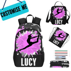 Sac à dos ballerine personnalisé pour fille - Sac de ballet personnalisé pour danser - Sac à dos fille cool pour danseuse de ballet - Sac à dos de danse