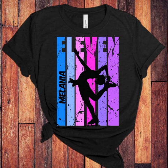 Girls Personalized Retro Ice Skater Shirt - Birthday Ice