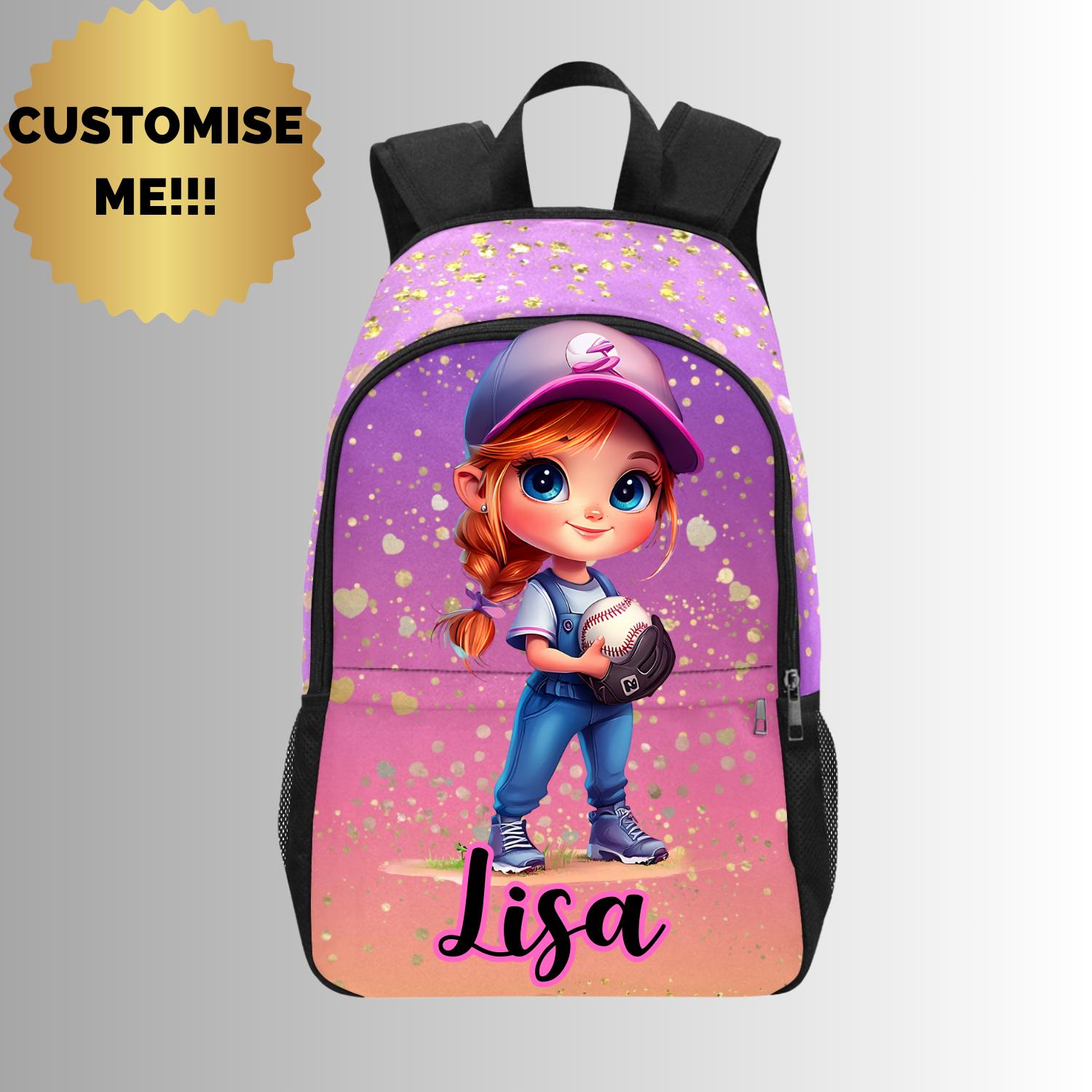 softball themed school backpacks