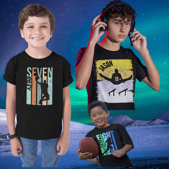 Kids Personalized 7th Birthday Fishing Shirt Boys 7 Today