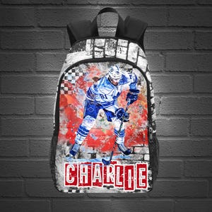 Sac à dos de hockey sur glace personnalisé pour garçons, sac à dos de hockey pour garçons avec nom, sacs à dos à monogramme pour enfants sportifs, cadeaux personnalisables