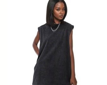 Men's Oversized Tank Tops, Sleeveless Distressed Tops for