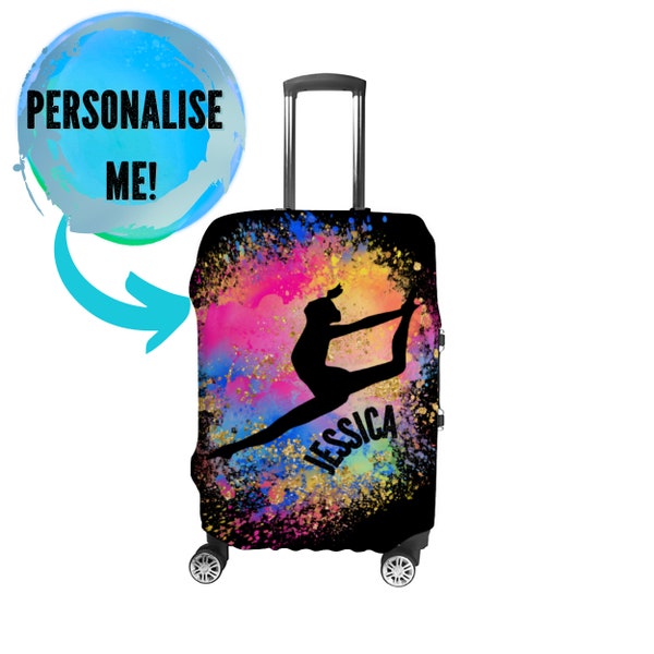 Personalized Girls Dance Cover For Luggage,   Custom Suitcase Protector Cover for Dancers, Dancing Queen Gifts For Vacations Competitions