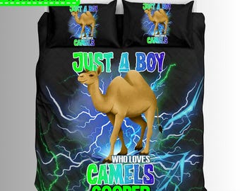Custom Just A Boy Who Loves Camels Duvet And Comforter Sets