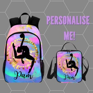 Mochila personalizada para gimnasia rítmica para niñas: bolsa personalizada para niños para hijas gimnastas rítmicas: regalo para gimnastas con pelota