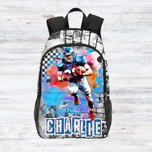 Sacs à dos de football personnalisés pour garçons, sacs à dos de football personnalisés pour garçons avec nom, cadeaux football américain pour enfants