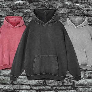 Men&#39;s Acid Wash Distressed Oversized Hoodie, Men&#39;s Oversize Hoodie Sweaters, Vintage Style HOodie Sweaters With Hood and Pocket