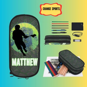 Trousse de crosse personnalisée pour garçons avec nom, cadeaux de crosse pour la rentrée des classes, trousses de crosse pour la rentrée des classes