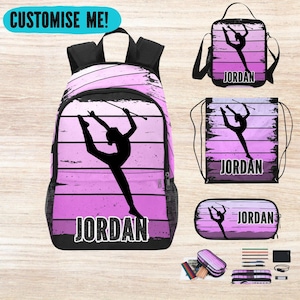Sac à dos personnalisé de gymnastique rythmique pour fille, sac à dos personnalisé pour gymnaste, cadeaux de tournoi de bâton pour adolescentes