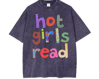 Funny Hot Girls Read Shirt for Women,  Oversized Funny Bookish Shirt