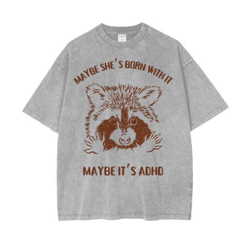 Women's Funny ADHD Shirt, Women's Funny ADHD tShirts With Raccoons On image 4
