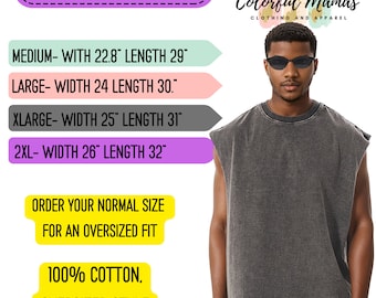 Oversized Men's Acid Wash Tank Tops, Distressed Tank Tops for Men