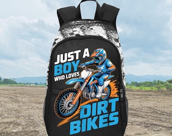 Solo un chico al que le encantan las mochilas de motocross