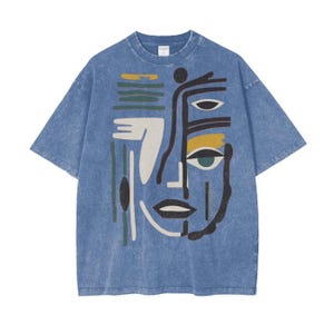 Men&#39;s Large Face Shirt, Oversized TShirt In Unisex Style, Face Shirts,  Modern Art tShirts With Face On, Abstract Shirt, Picasso Style