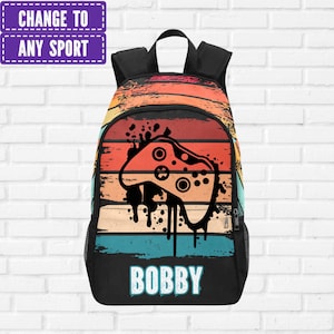 Sac à dos de jeu personnalisé pour garçons, cadeaux pour gamer pour la rentrée, cartables pour jeux vidéo pour enfants pour l'école, cadeaux pour gamer pour la rentrée