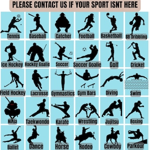 a poster showing different types of sports players