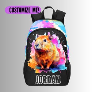 Sac à dos Capybara personnalisé pour fille avec nom, sacs à dos de rentrée scolaire pour filles qui aiment Capybara, cadeaux Capybara pour enfants