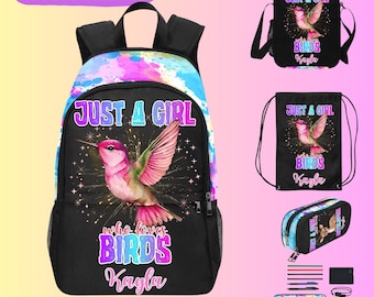 Just A Girl Who Loves Birds Backpack for Kids