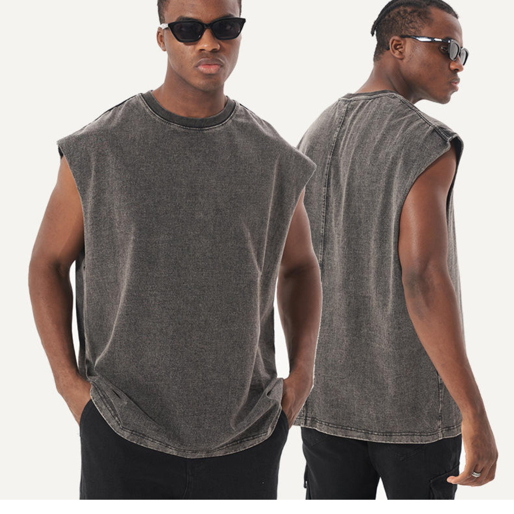 Oversized Sleeveless Shirt for Men With Frayed Edges, Edgy Shirt Oversized Sleeveless Shirt for Men With Frayed Edges, Edgy Shirt