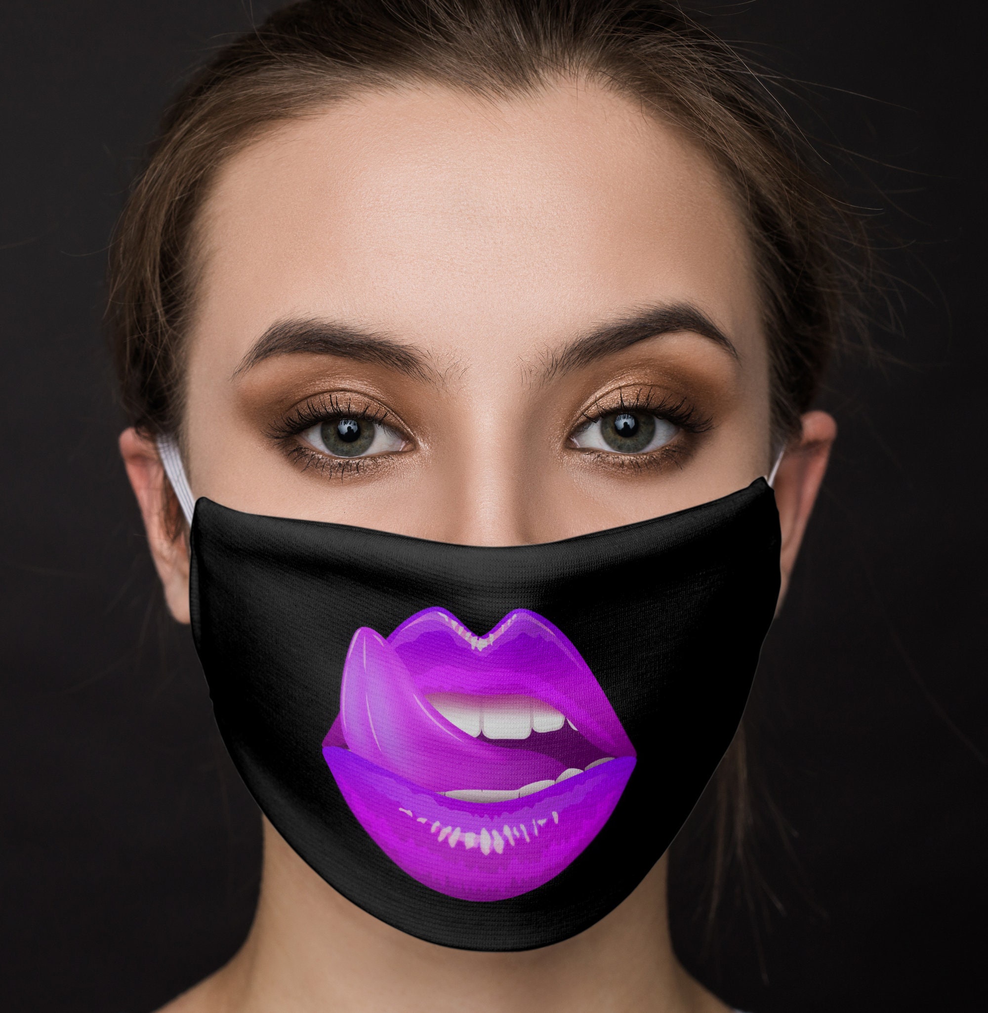 Purple Licking Lips Face Mask Washable Lips Face Mask for | Etsy