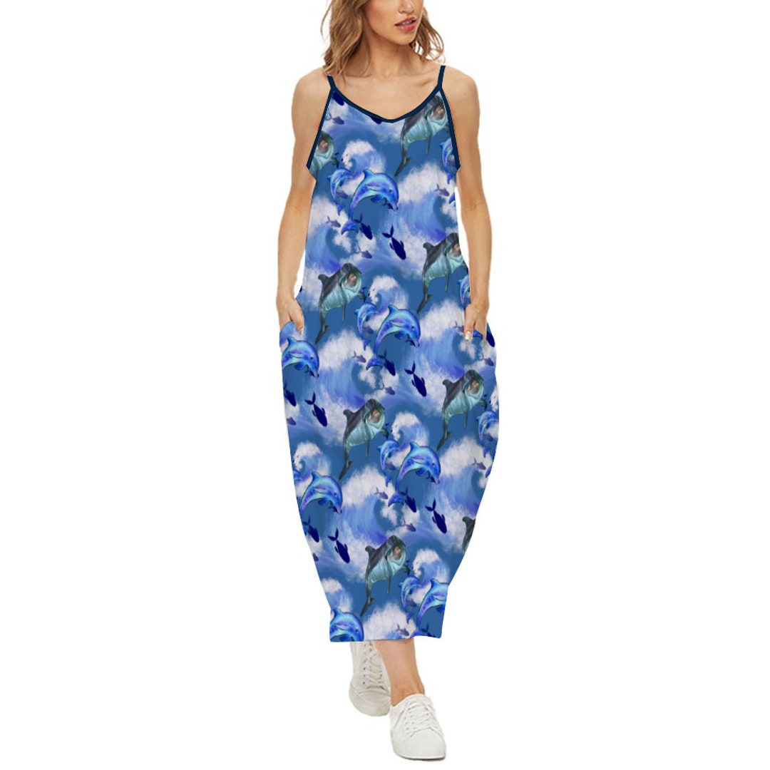 Dolphin print umbrella dress