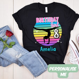 In My Gymnast Style Groovy Gymnastics Funny Birthday Mom Girls Shirt