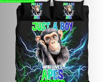 Custom Just A Boy Who Loves  Apes Duvets And Comforter Sets