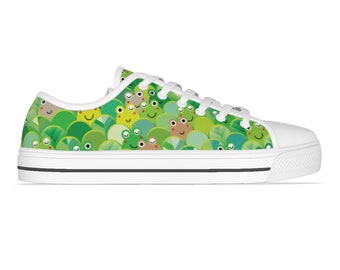 Girls Frog Canvas Low Top Sneakers, Frog Shoes for Kids, Low-Tops Sneakers With  Frog Print, Gift for Frog  Fans Children Birthday