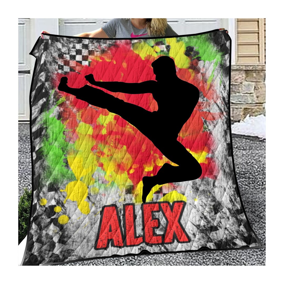 Custom Boys Karate Quilt Cover and Pillow Set, Personalise Martial Arts
