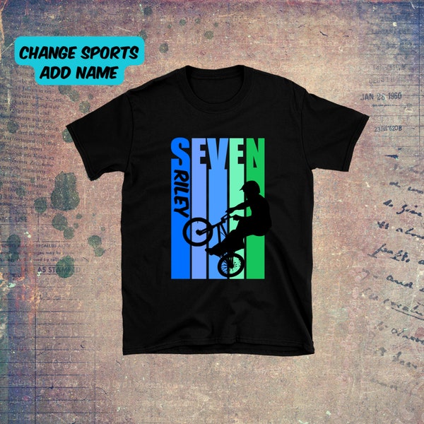 Kids Personalized 10th Birthday BMX  Shirt - Boys 10 Today Biker   TShirt Fully Customized With Name - Cool Retro Graphic Design