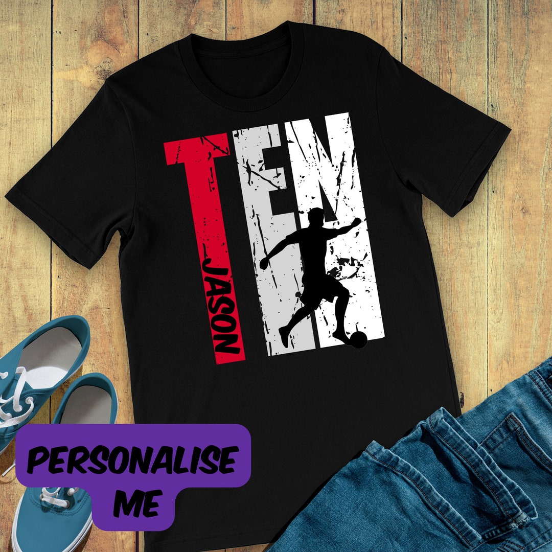 Boys Personalized 10th Birthday Kickball Shirt Boys 10 Today Etsy