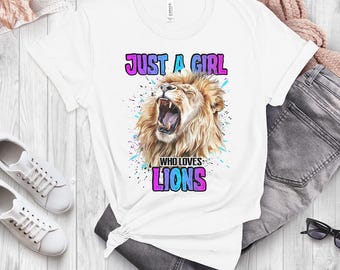 Just A Girl Who Loves  Lions Shirt And Sweatshirts