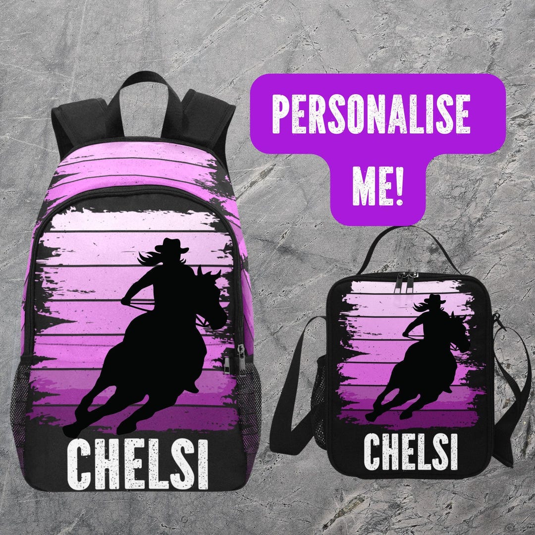 Personalized Backpack for Barrel Racing Girls - Rodeo Backpack With ...