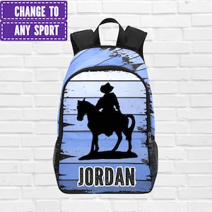 Sac à dos d'équitation personnalisé pour garçons, cadeaux chevaux pour la rentrée des classes, cartables pour garçons de la campagne, cadeaux cavaliers garçons