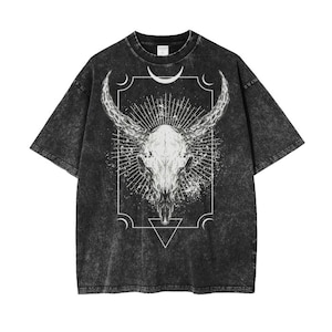 Women's Oversized Goth Shirt,  Grunge Western Shirts for Women, Occult TShirts, Goth  Shirt, Dark Academia TShirt, Occult Clothing Weird