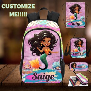 Sac à dos sirène pour filles latines, sac sirène personnalisé pour filles latines, sacs à dos sirène tout-petits pour enfants d'âge préscolaire