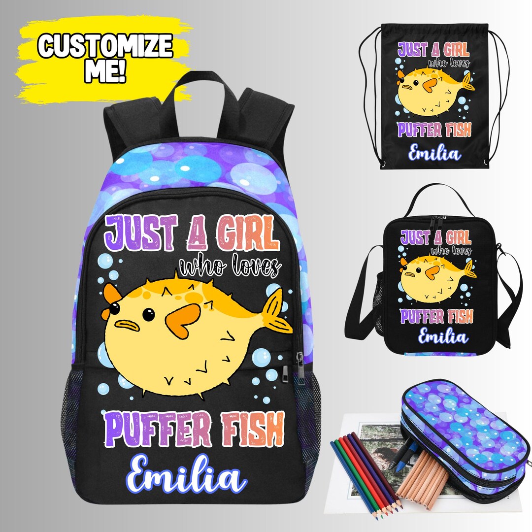 Custom Just A Girl Who Loves Puffer Fish Backpack for School - Etsy