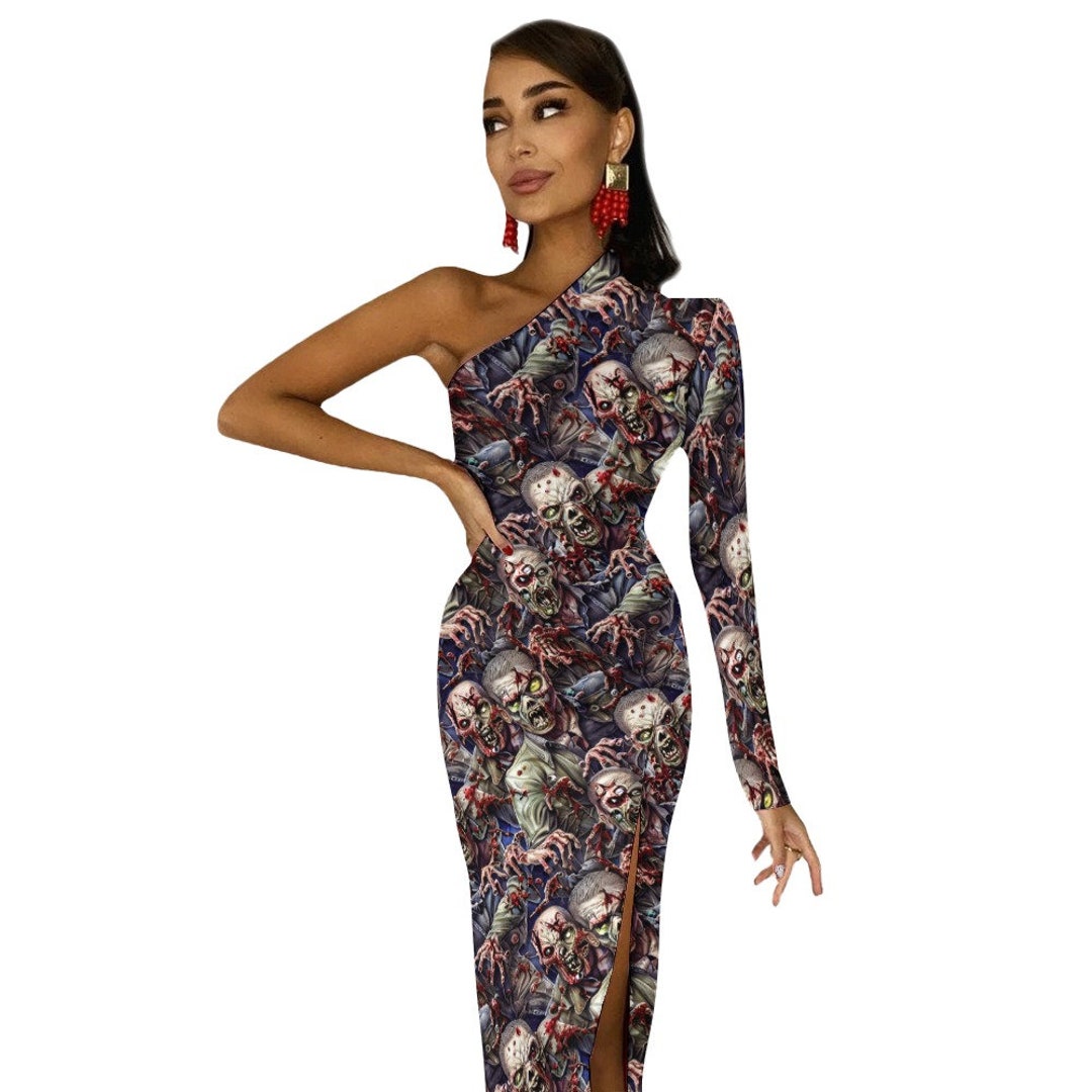 Sexy Evening Dress With Zombie Pattern Zombie Dresses for Etsy