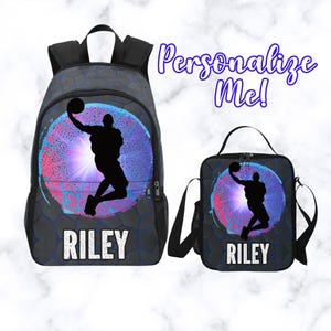 Sac à dos de basket-ball pour garçons personnalisé - Sac de basket-ball personnalisé pour enfants et adolescents - Sac à dos cool pour garçons pour l'école ou l'entraînement