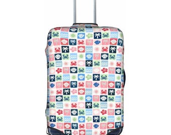 Funda para maleta con diseño de cangrejos y conchas marinas para niños y adultos.
